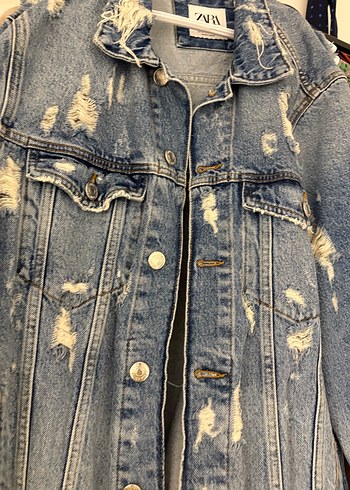 Düğmeli Mavi erkek  Denim Ceket - Görsel 4