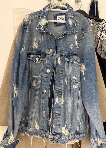 Düğmeli Mavi erkek  Denim Ceket - Görsel 2