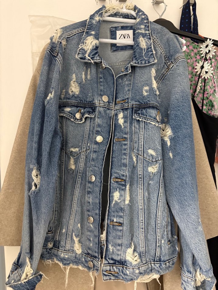 Düğmeli Mavi erkek  Denim Ceket - Görsel 2