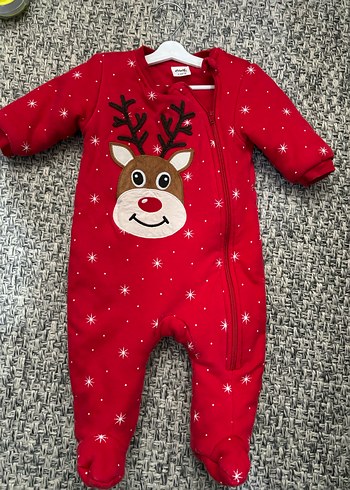 Nakışlı Kırmızı Bebek Tulumu - Görsel 2