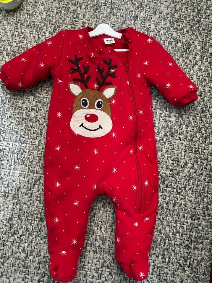 Nakışlı Kırmızı Bebek Tulumu - Görsel 2