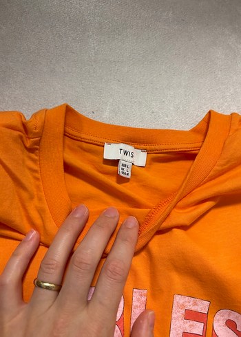 Kız Çocuk Turuncu Baskılı T-shirt - Görsel 4