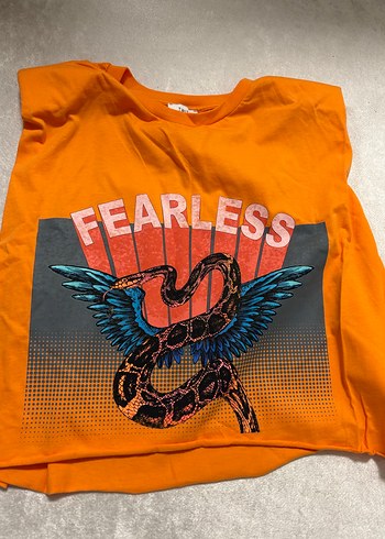 Kız Çocuk Turuncu Baskılı T-shirt - Görsel 2