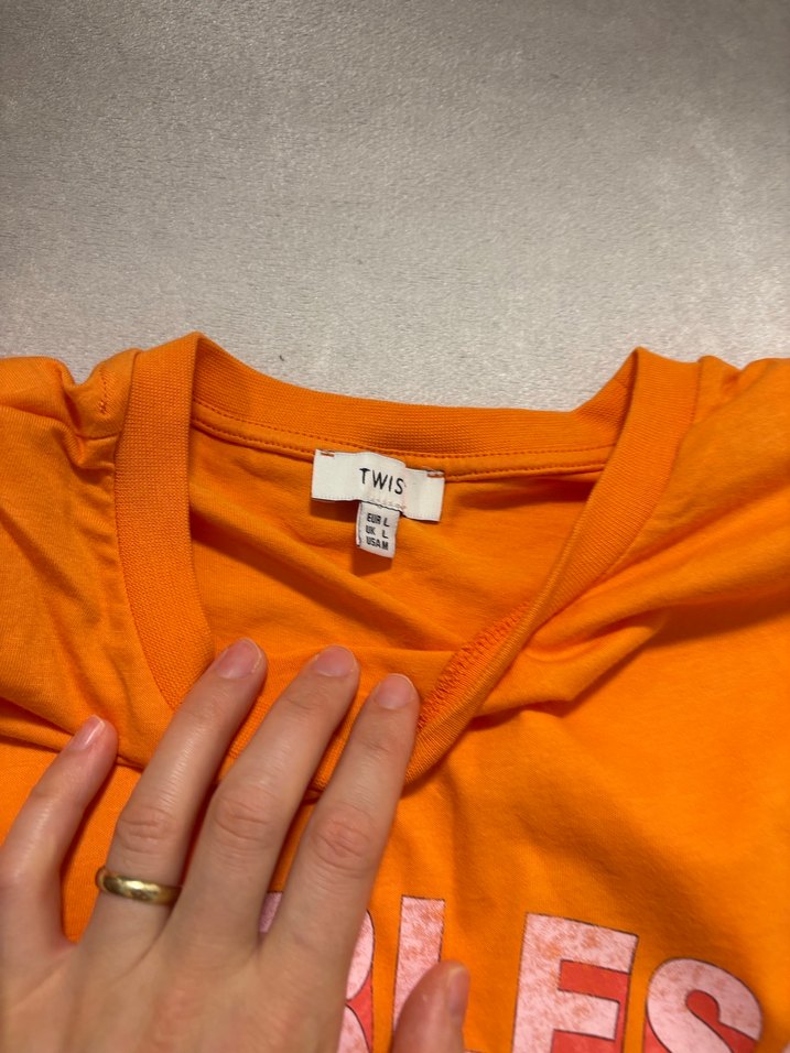 Kız Çocuk Turuncu Baskılı T-shirt - Görsel 3