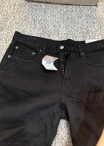 Siyah Erkek Denim Midi Şort - Görsel 2