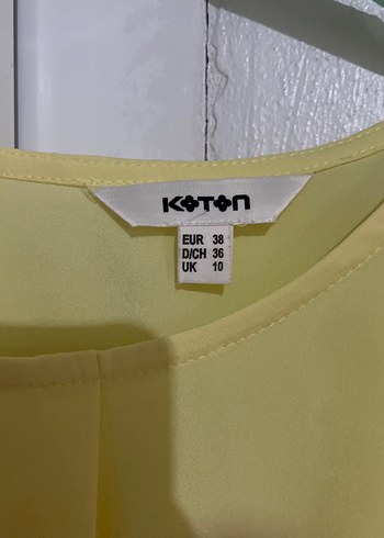 Sarı Kısa Kollu Piliseli Kadın Bluz - Görsel 3