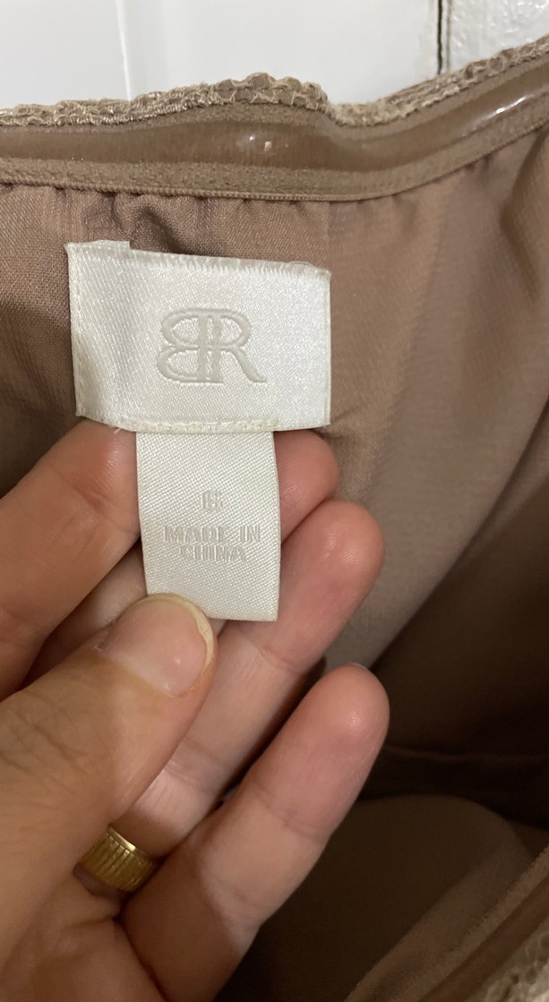 Dantel Detaylı açık kahverengi Uzun Kadın elbisesi - Görsel 3