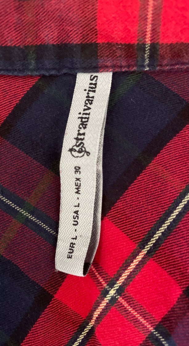 Uzun Kollu Kırmızı Kareli Kadın Gömlek - Görsel 3