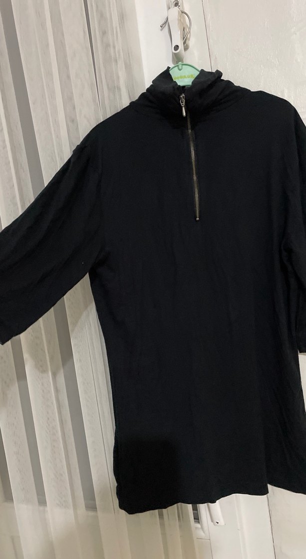 Erkek Siyah Yarım Fermuarlı Sweatshirt - Görsel 2