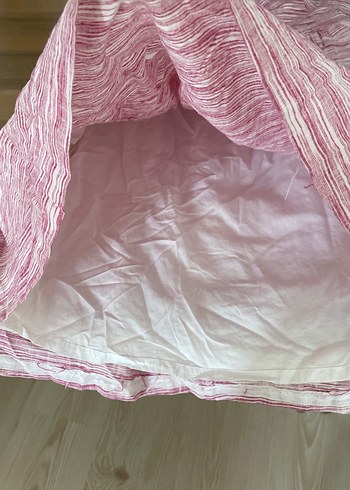 Pembe Straplez Midi Bohem Elbise - Görsel 2