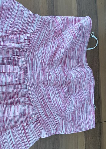 Pembe Straplez Midi Bohem Elbise - Görsel 3