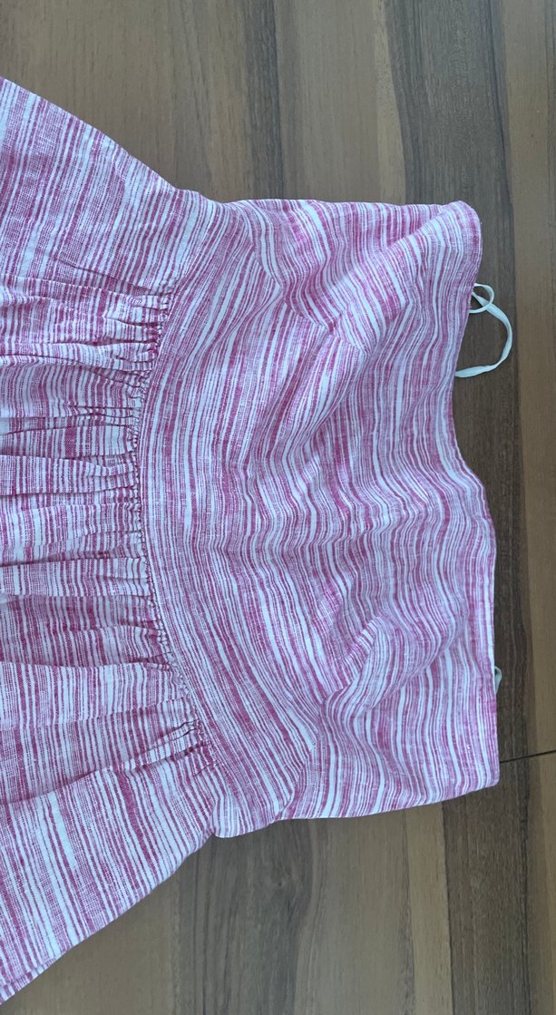 Pembe Straplez Midi Bohem Elbise - Görsel 3