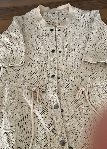 Dantel Detaylı Bohem Triko Ceket - Görsel 2