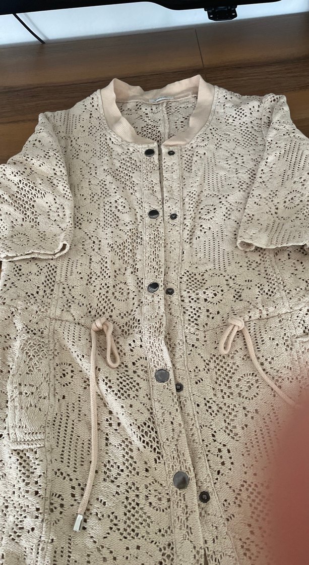 Dantel Detaylı Bohem Triko Ceket - Görsel 2