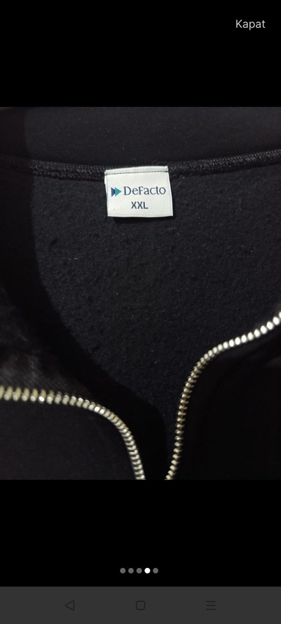 Yarım Fermuarlı Siyah Kadın Sweatshirt - Görsel 2