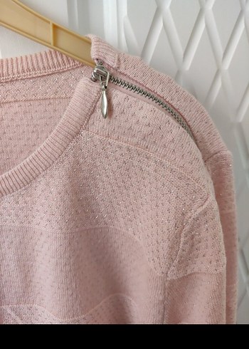 Pembe Kadın Triko Uzun Kollu Kazak - Görsel 2