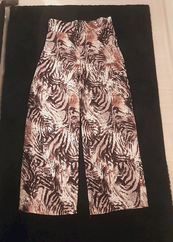 s Beden Bohem Zebra Desenli Kadın Pantolon