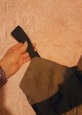 Kahverengi Siyah Bağlama Desenli Midi Büstiyer - Görsel 7