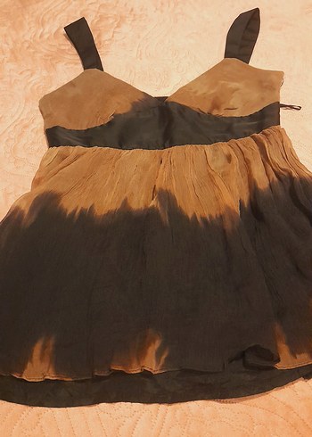 Kahverengi Siyah Bağlama Desenli Midi Büstiyer - Görsel 3