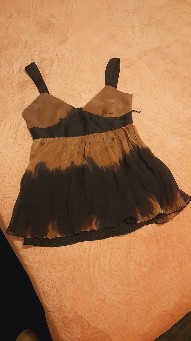 Kahverengi Siyah Bağlama Desenli Midi Büstiyer - Görsel 5