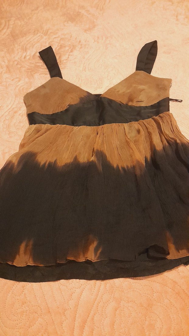 Kahverengi Siyah Bağlama Desenli Midi Büstiyer - Görsel 3