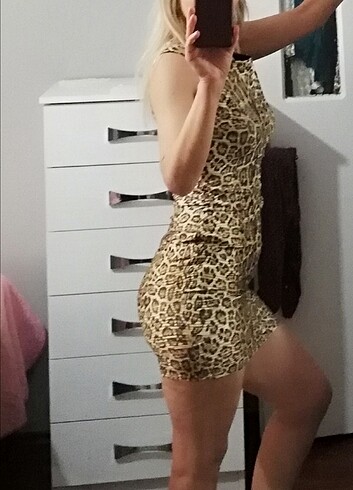 s Beden Leopar elbise