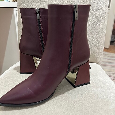 37 Beden bordo Renk Topuklu bot
