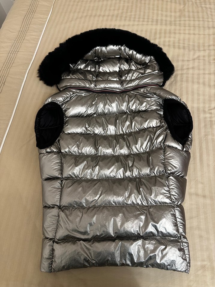 Gri Kürklü Kadın Şişme Yelek - Görsel 5