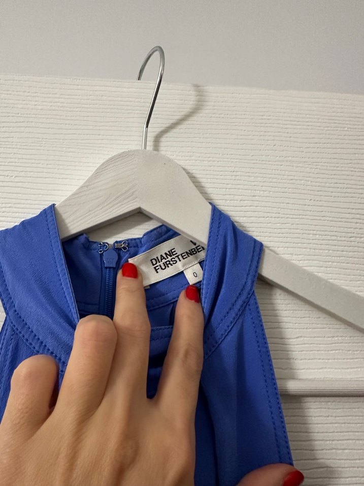 Drapeli Mavi Uzun Kadın Elbise - Görsel 2