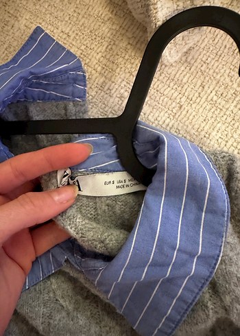 Gri Örgü Kadın Kazak - Görsel 4