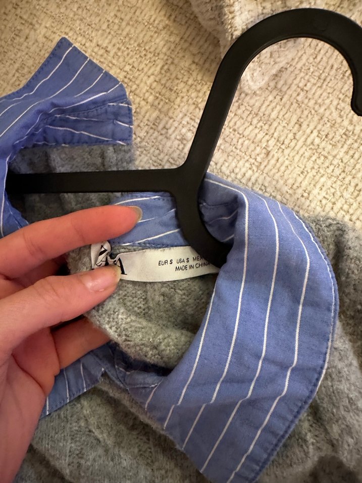 Gri Örgü Kadın Kazak - Görsel 4