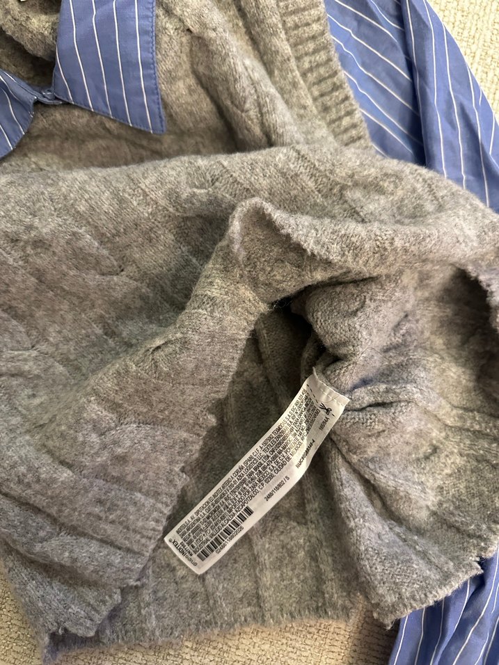 Gri Örgü Kadın Kazak - Görsel 5