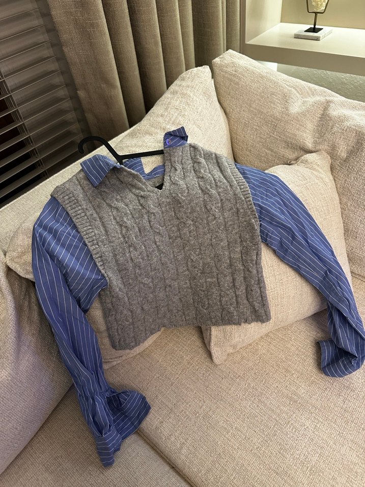 Gri Örgü Kadın Kazak - Görsel 3