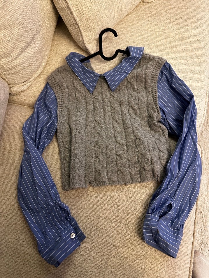 Gri Örgü Kadın Kazak - Görsel 2