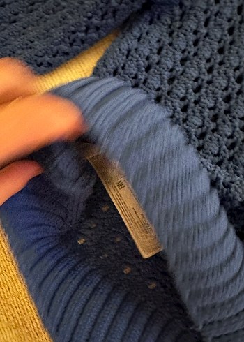 Lacivert Örgü Mini Kadın Kazak - Görsel 4