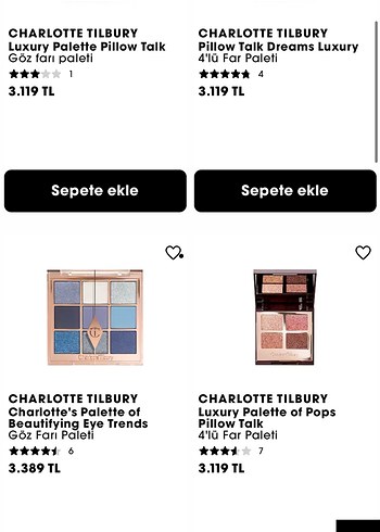 Charlotte Russe Charlotte Tilbury Mavi Tonlu Göz Farı Paleti