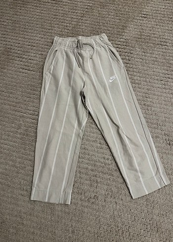 Nike Bej Çizgili Kadın Keten Pantolon