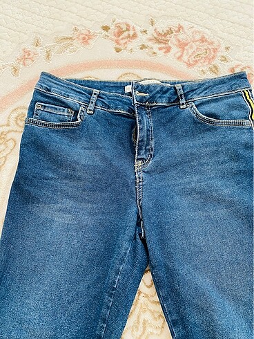 40 Beden lacivert Renk Kot pantolon jean pantolon şeritli