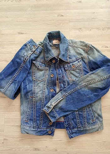 Düğmeli Mavi Kadın Denim Ceket