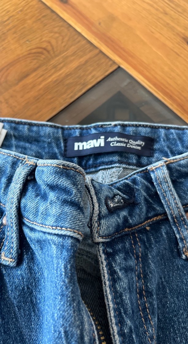 Kadın Mavi Midi Denim Pantolon - Görsel 2