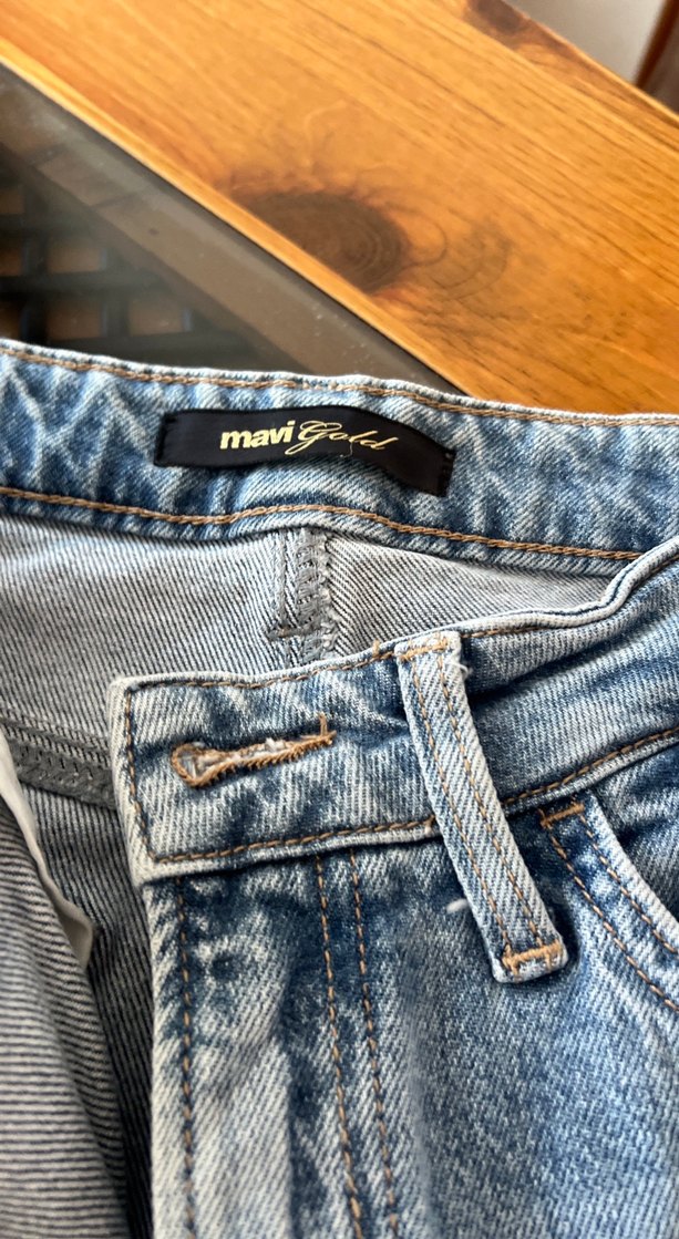 Kadın Gri Mavi Bol Kesim Midi Denim Jean 28/25 - Görsel 2