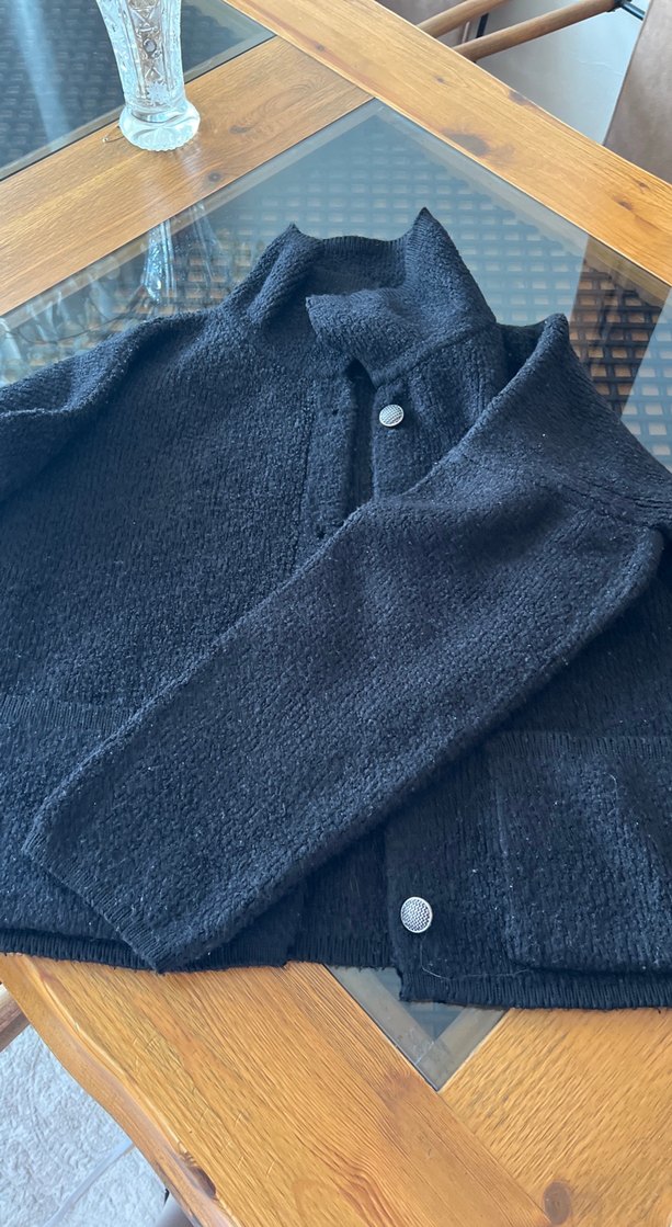 Düğmeli Gri Erkek Yün Hırka - Görsel 2