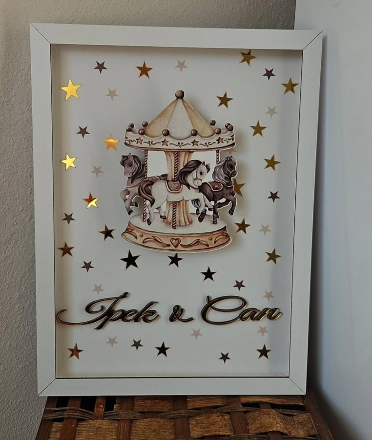 ledli ışıklı pano çerçeve kapı süsü - Görsel 2