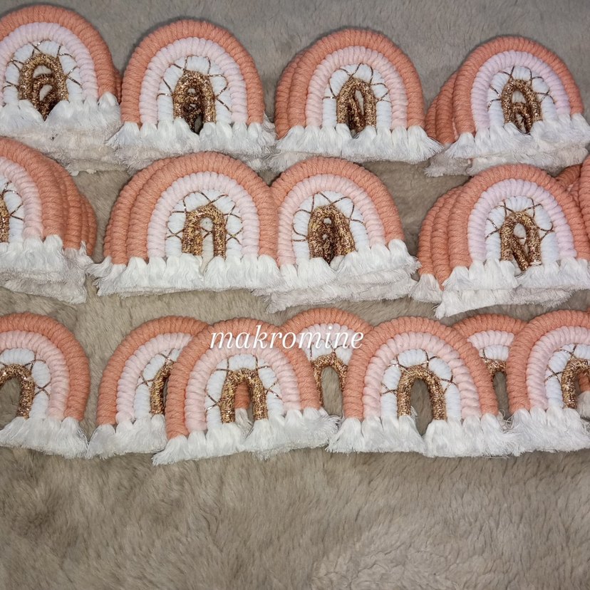 Makrome gökkuşağı anahtarlık/ magnet - Görsel 5