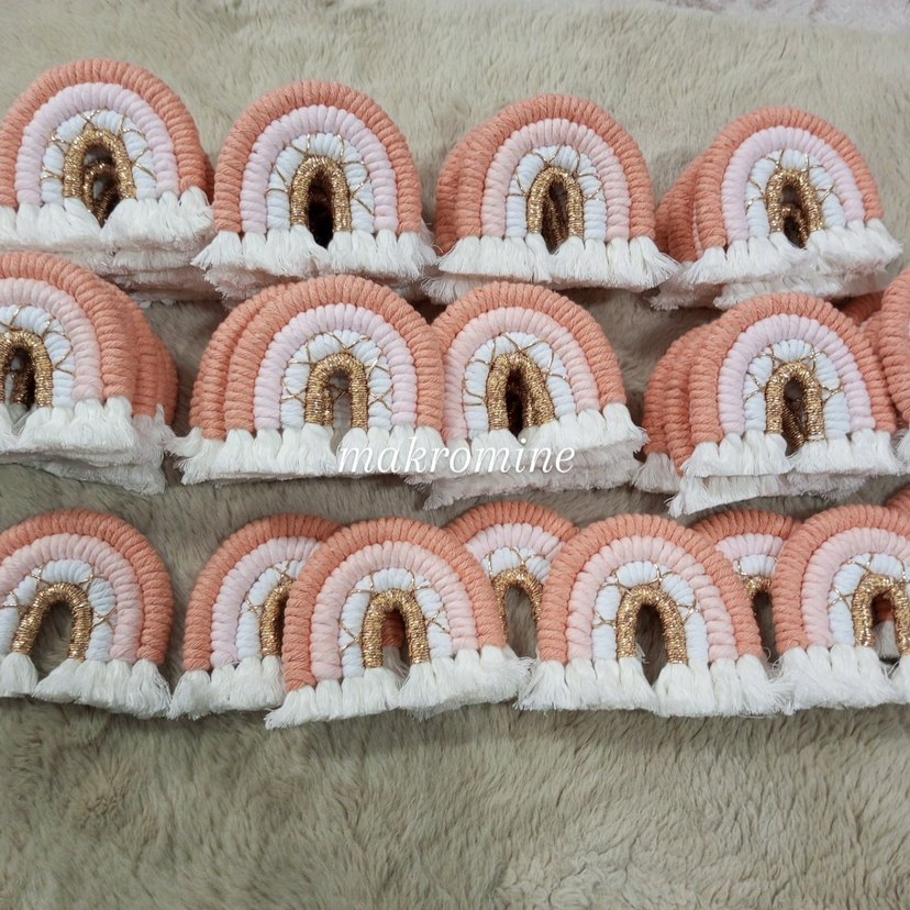 Makrome gökkuşağı anahtarlık/ magnet - Görsel 4