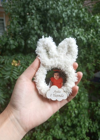 resimli pofuduk tavşan konsept magnet - Görsel 3