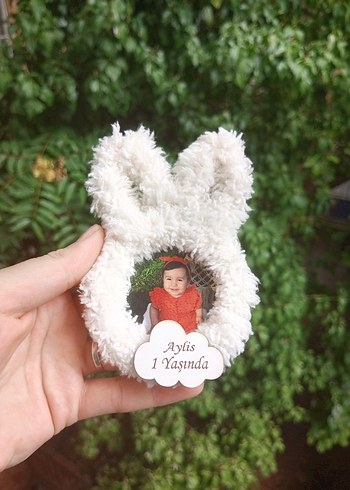 resimli pofuduk tavşan konsept magnet - Görsel 2