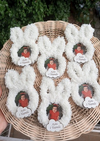 resimli pofuduk tavşan konsept magnet - Görsel 11