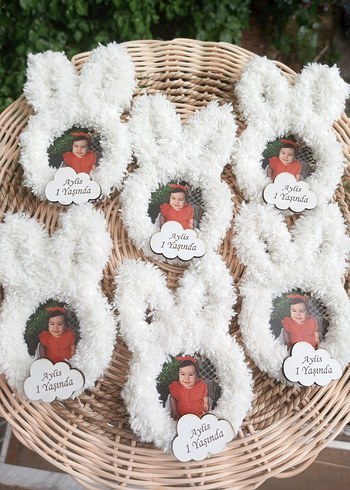 resimli pofuduk tavşan konsept magnet - Görsel 8