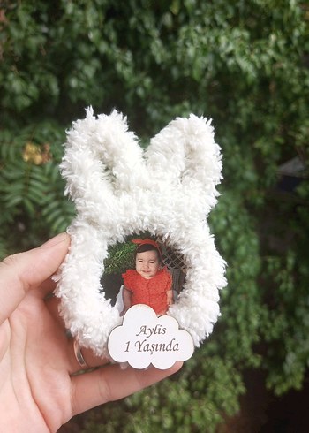 resimli pofuduk tavşan konsept magnet - Görsel 4